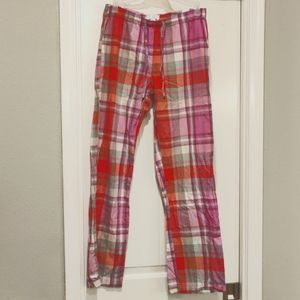 GAP LOVE pink plaid poplin pajama pants